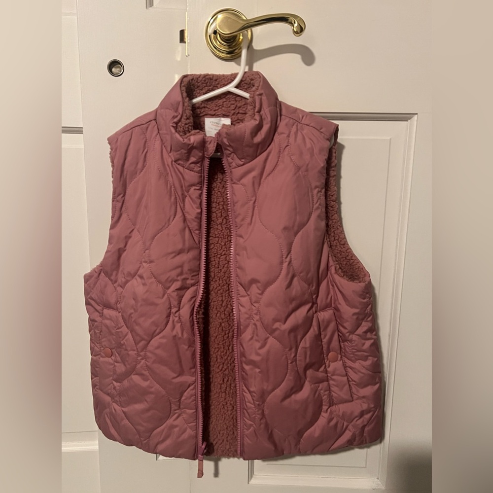 J.Crew girls, pink reversible vest, size 10–11